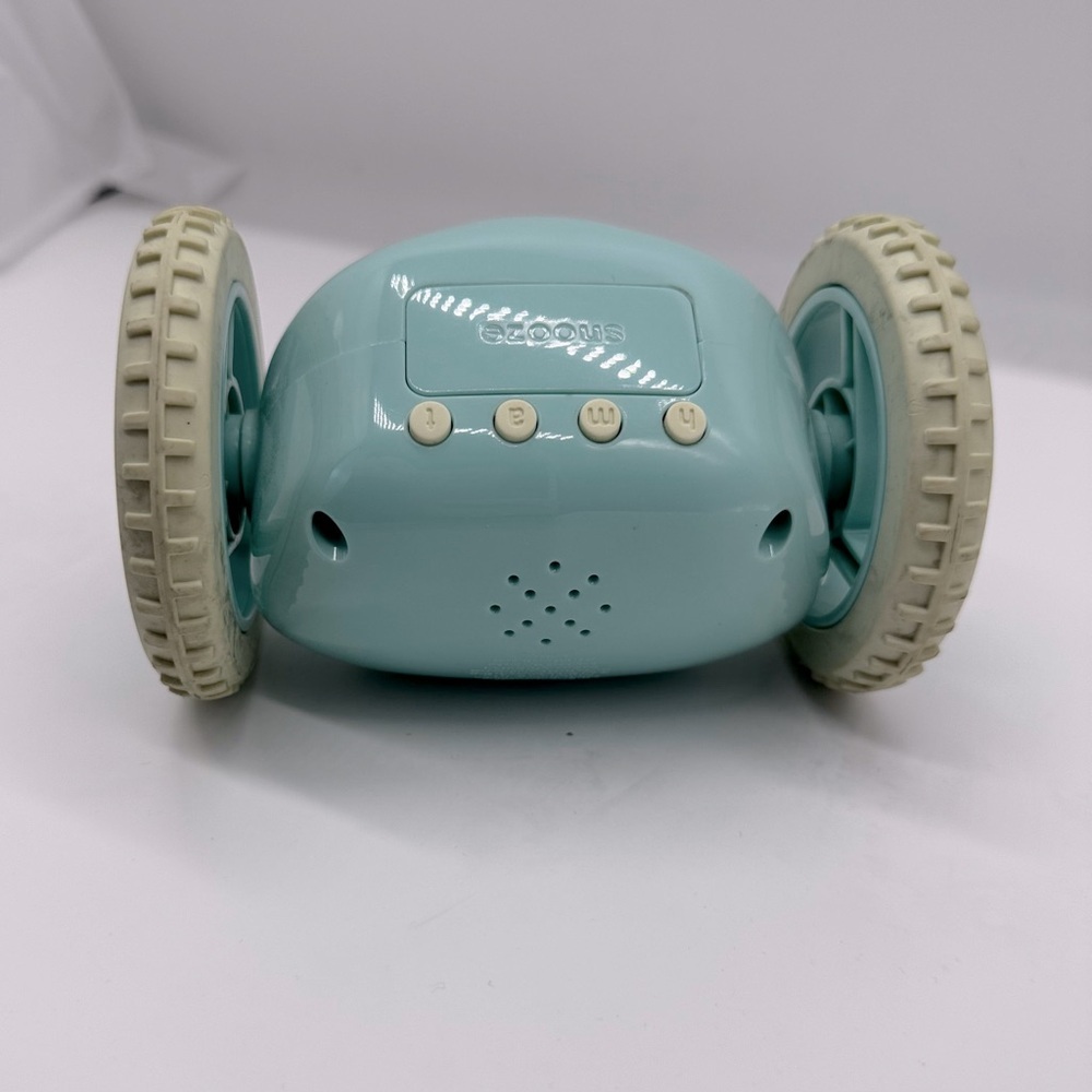 Clocky Alarm Clock on Wheels - Teal - Picture 4 of 8